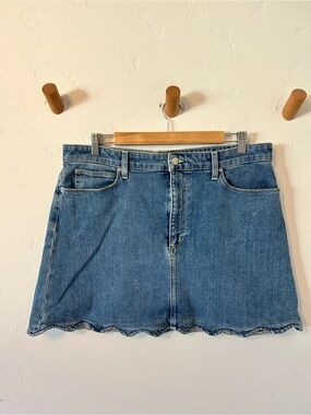 EUC Joe's Jeans The Bella High-Rise Denim Skirt Size XL Scalloped Hem Summer